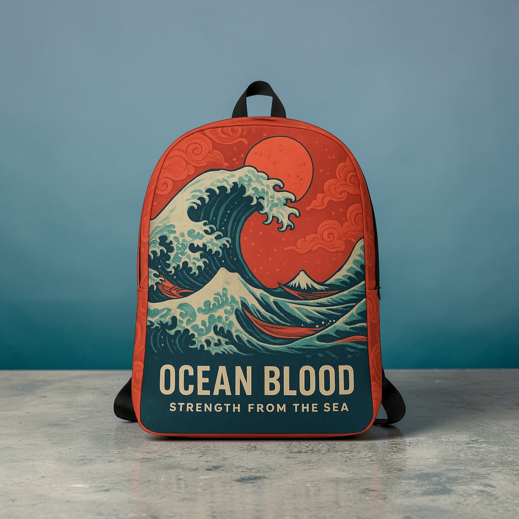 Ocean Blood Wave Backpack