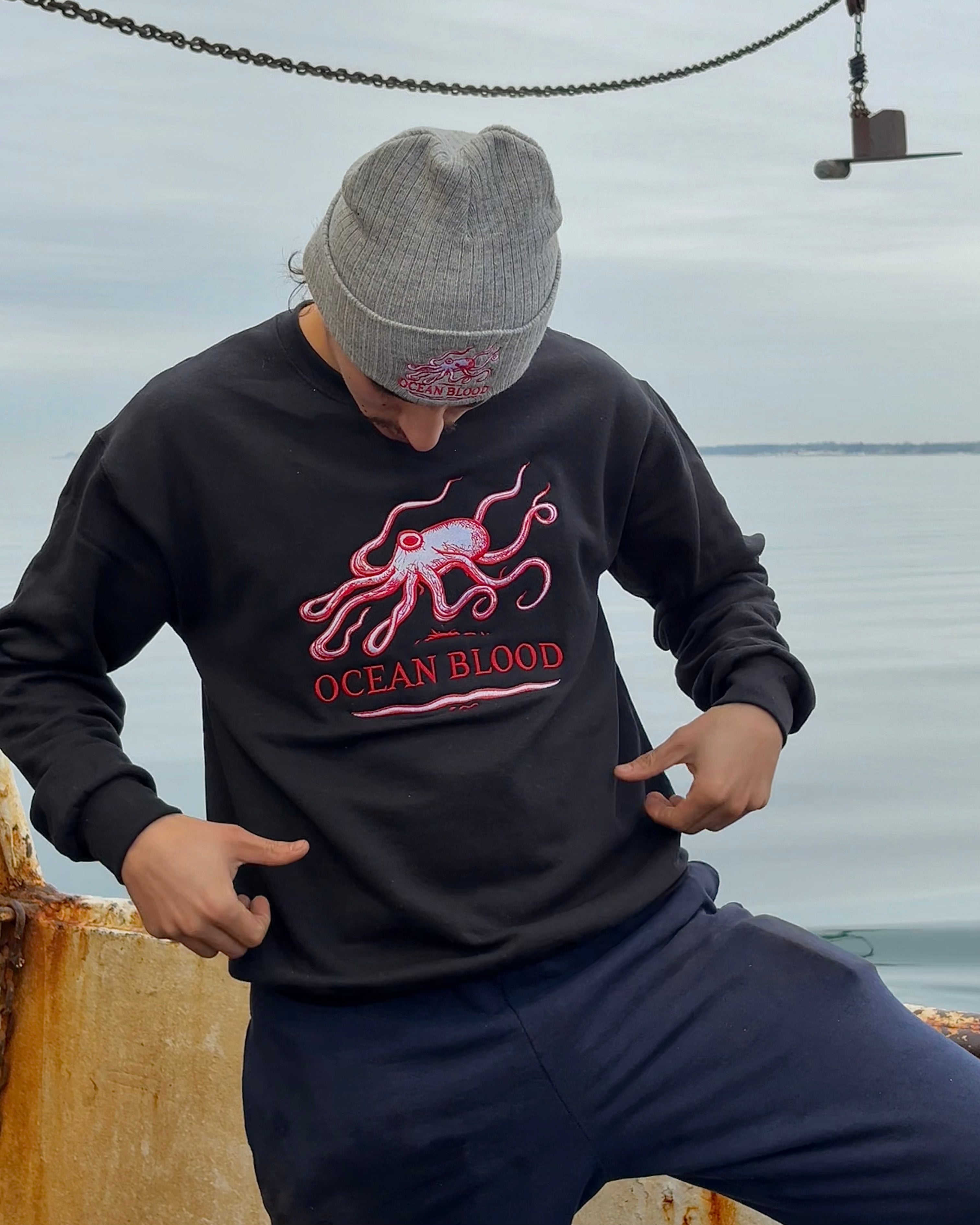 Ocean Blood Octopus Crewneck